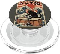 Gato Divertido Tocando timbales para músico de Jazz percusionista PopSockets PopGrip para MagSafe
