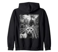 Gato Divertido Tomando Selfie con Steam Train Meme Trainspotting Sudadera con Capucha