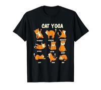 Gato Divertido Yoga Poses Meditación Gatito Camiseta gráfica económica, Hombre, Negro, XL