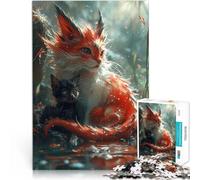 Gato dragón Gatito de fantasía Rompecabezas de 1000 Piezas para Adolescentes Regalos de Juegos desafiantes Interacción Entre Padres e Hijos 38x26cm
