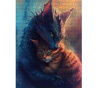 Gato DragóN Puzzle 6000 Piezas, Rompecabezas Adultos Puzzle, Desafiante Puzzles de Decoración Juego de, Entretenimiento Juego Educativo para Toda la Familia, para Regalo Decoración DX0YL7-587