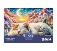 Gato durmiendo Dream in Cosmos Puzzle 1000 Piezas Estilo Clásico Colorido De Alta Definición Regalos para Hombres para Adultos Y Niños A Partir De 14 Años 70x50cm/1000pcs