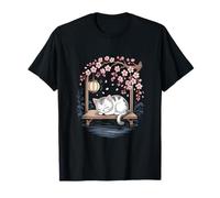 Gato Durmiendo Entre Flores De Cerezo Camiseta