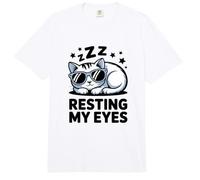 Gato Durmiendo Resting MY Eyes Siesta Sueño Comfort Colors Adult Heavyweight T-Shirt