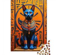 Gato Egipcio Símbolos artísticos Puzzle de 1000 Piezas Papel para Adultos Decoración Familia 38x26cm/1000pcs