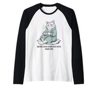 Gato En Albornoz Imagina Que Tu Opinión No Importa Camiseta Manga Raglan