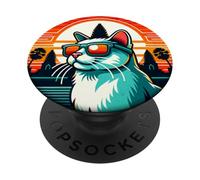 Gato en Angkor Wat PopSockets PopGrip Adhesivo