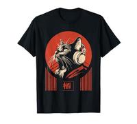 Gato en Auriculares Vintage japonés Lo-Fi Chill Music Camiseta