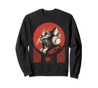 Gato en Auriculares Vintage japonés Lo-Fi Chill Music Sudadera