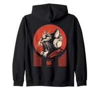 Gato en Auriculares Vintage japonés Lo-Fi Chill Music Sudadera con Capucha