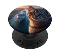 Gato en el Canal de Panamá PopSockets PopGrip Adhesivo