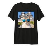 Gato En Japón En El Castillo Himeji Camiseta Premium