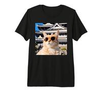Gato En Japón En El Castillo Himeji Camiseta Premium