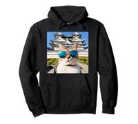 Gato En Japón En El Castillo Himeji Sudadera con Capucha