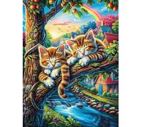 Gato en la casa del árbol Rompecabezas 500 Piezas Cartón Para Adultos Y Adolescentes Cuentos de hadas de animales salvajes fantásticos Para Coleccionistas Decoración Única Hogar Antiestrés Regalo Reye