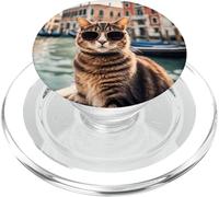 Gato En Los Canales De Venecia PopSockets PopGrip para MagSafe