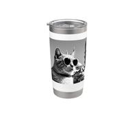 Gato En Türkiye Y Mezquita Sultán Ahmed Vaso térmico de acero inoxidable de doble pared