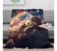 Gato en una Nube Manta Sherpa con Estampado Lindo Gatito De para Niños, Adultos, Manta De Microfibra Suave Cálida, Sofá Y Viaje 40x50inch(100x130cm)