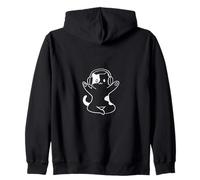 Gato Escuchar Música Notas Músico Clave Sudadera con Capucha