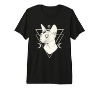 Gato esfinge Negro Oculto de Metal gótico y Metal de la Muerte Camiseta Premium