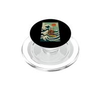 Gato Esfinge Samurái Surf Ola Japonesa PopSockets PopGrip para MagSafe