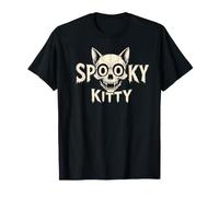Gato Espeluznante Gatito cráneo Vintage Esqueleto Calle Cabeza Camiseta