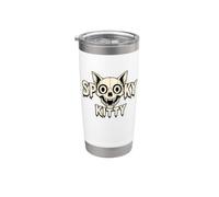 Gato espeluznante gatito cráneo vintage esqueleto calle cabeza Vaso térmico de acero inoxidable de doble pared