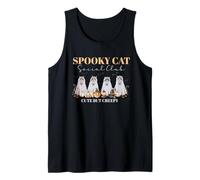 Gato Espeluznante Social Club Lindo Pero Espeluznante Gato Fantasma Halloween Camiseta sin Mangas