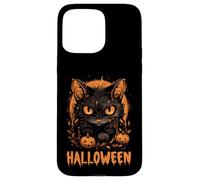 Gato espeluznante y calabazas Halloween Vibes Happy Design Carcasa para iPhone 15 Pro Max