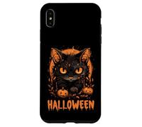 Gato espeluznante y calabazas Halloween Vibes Happy Design Carcasa para iPhone XS Max