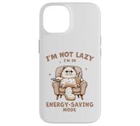 Gato esponjoso, no soy perezoso, modo de ahorro de ingestión, té Boba de burbujas Carcasa para iPhone 14