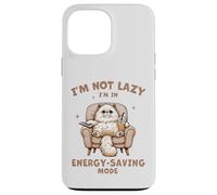 Gato esponjoso, no soy perezoso, modo de ahorro de ingestión, té Boba de burbujas Carcasa para iPhone 13 Pro Max