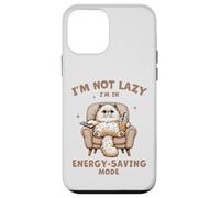 Gato esponjoso, no soy perezoso, modo de ahorro de ingestión, té Boba de burbujas Carcasa para iPhone 12 mini
