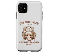 Gato esponjoso, no soy perezoso, modo de ahorro de ingestión, té Boba de burbujas Carcasa para iPhone 11