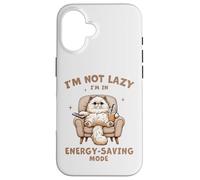 Gato esponjoso, no soy perezoso, modo de ahorro de ingestión, té Boba de burbujas Carcasa para iPhone 16