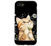 Gato esponjoso sosteniendo un diente de león para un momento dulce Carcasa para iPhone SE (2020) / 7 / 8