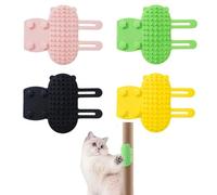 Gato Esquina De La Pared Masaje Peine,4 Cepillos de Masaje Para Esquina De Gato,Cepillo Autolimpiante Para Gatos,Poste Rascador Ajustable Para Gatos Con Patas Trepadoras,Guantes Para Rascar Perros
