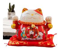Gato - Estatua de Maneki Neko | Maneki Neko Fortune Cat 4.5 Pulgadas Linda Figura de Gatos de Riqueza, Figura Coleccionable, decoración de cerámica para el hogar, de decoración de la