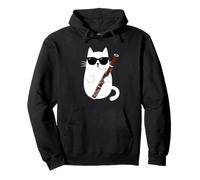 Gato Fagot Músico Divertido Orquesta Banda Música Clásica Sudadera con Capucha