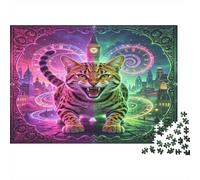 Gato Fantasía Puzzle de 1000 Piezas Puzzle para Adultos Papel Escena Nocturna Londres Mágica Relajación Familia Regalo Decoración Hogar 70x50cm/1000pcs