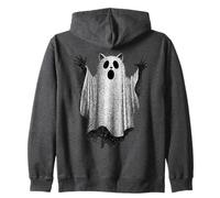 Gato Fantasma Puntillismo Halloween Sudadera con Capucha