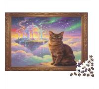 Gato Fantástico Entre Nubes Puzzle de 1000 Piezas Papel Puzzle para Adultos Escena de Cielo mágico Puzzle para Toda la Familia Decoración Relajante Regalo 38x26cm/1000pcs