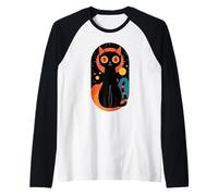 Gato Felino Animal Mascota Gatito Bruja Místico Camiseta Manga Raglan