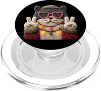 Gato Festivo Lindo Animal Retro Estilo Divertido diseño vibrador PopSockets PopGrip para MagSafe