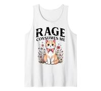 Gato Flores La Rabia Me Consume Gracioso Gatito Meme Humor Mujeres Camiseta sin Mangas