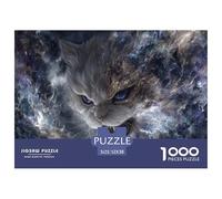 Gato Fondo Cósmico Puzzle de 1000 Piezas Puzzle para Adultos Noche Espacial Puzzle para Toda la Familia Alivio Estrés 52x38cm/1000pcs