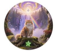 Gato Forestal Noruego Puzzle Redondo Familiar Presión Reducida Gato Lindo Rompecabezas De 1000 Piezas Juegos Únicos De Desafío1000pcs (67.5x67.5cm)