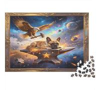 Gato Forjador del Espacio Puzzle de 1000 Piezas Papel Adultos Escenario Fantasía Cósmica Relajación Interacción Familiar Decoración Hogar Regalo 38x26cm/1000pcs