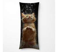 Gato Fundas Almohada 180x60 cm Funda Cojine Lindo Impermeable Terciopelo Tacto Muy Suave Doble Cara Impresión Body Pillow Covers para Jardín Banco Sofa Cama Decoracion Hogar Regalo Mujer HBZT-1796
