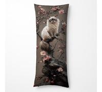 Gato Fundas Almohada 40x120 cm Funda Cojine Lindo Impermeable Terciopelo Tacto Muy Suave Doble Cara Impresión Body Pillow Covers para Jardín Banco Sofa Cama Decoracion Hogar Regalo Mujer HBZT-3450